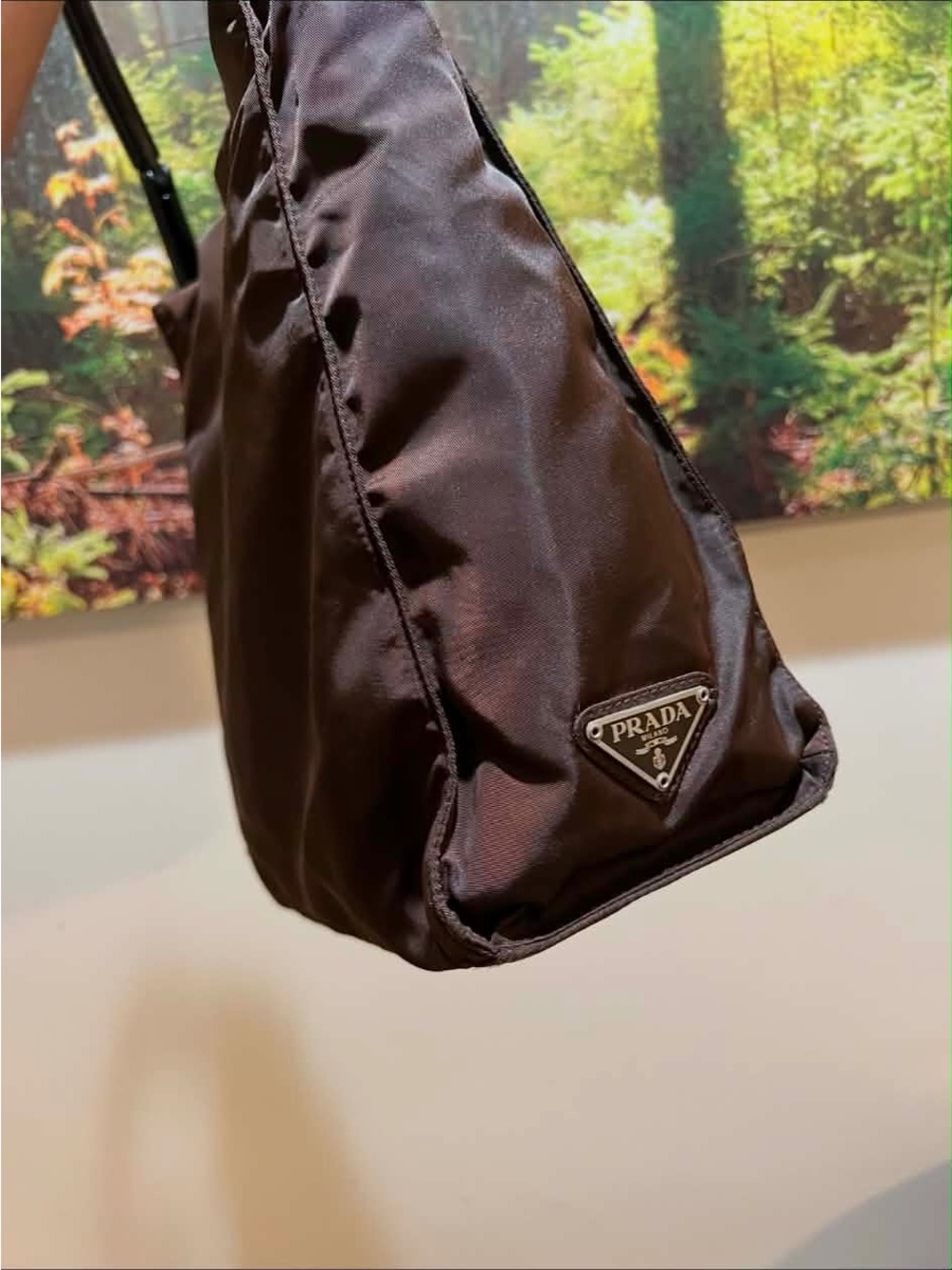 Prada Black Nylon Bag with Triangular Logo